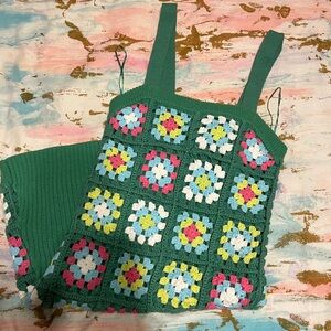 Nordstrom green crochet dress